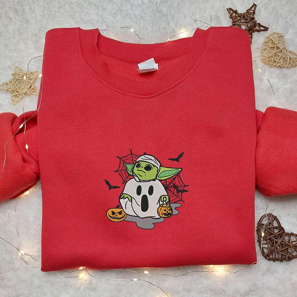 Baby Yoda Halloween Embroidered Shirt Star Wars Movie Halloween Embroidered Shirt Best Halloween Gift Ideas