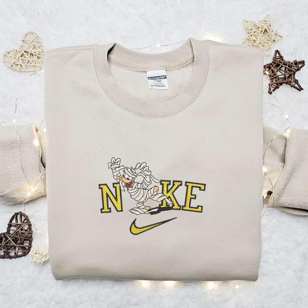 Donald Duck Mummy Halloween x Nike Embroidered Sweatshirt Walt Disney Characters Embroidered Shirt Best Halloween Gift Ideas