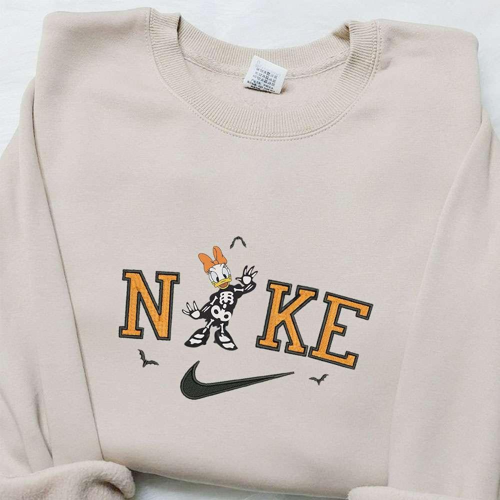 Daisy Duck Skeleton x Nike Embroidered Sweatshirt Walt Disney Characters Embroidered Shirt Best Halloween Gifts Ideas for Family