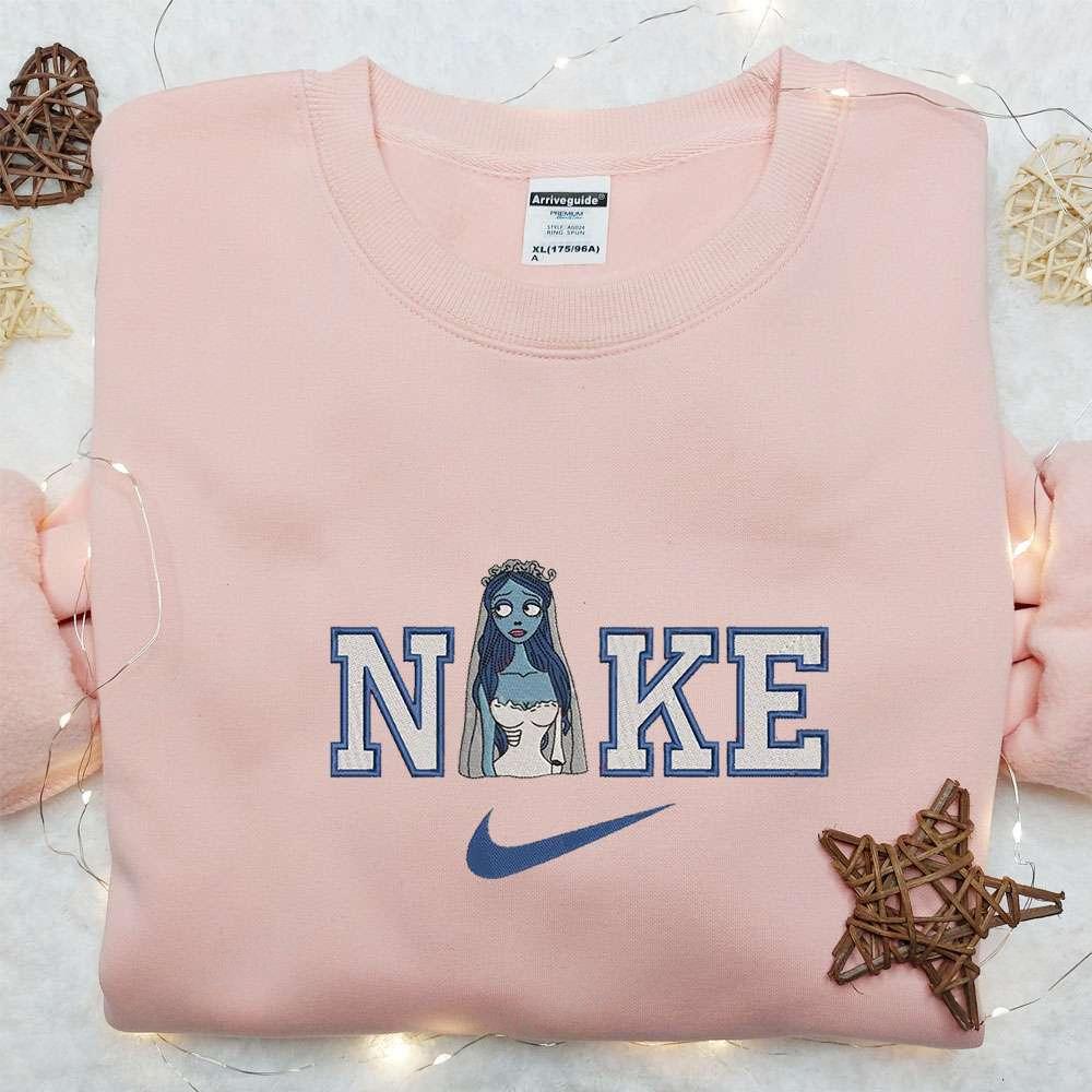 Emily Corpse Bride x Nike Embroidered Sweatshirt Halloween Embroidered Hoodie Nike Inspired Embroidered Shirt