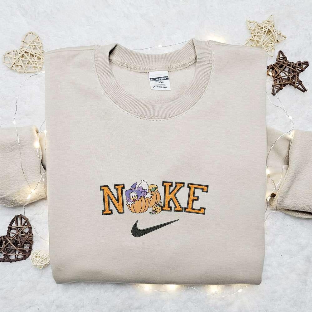 Daisy Duck Witch Halloween x Nike Embroidered Sweatshirt Walt Disney Characters Embroidered Shirt Best Halloween Gift Ideas