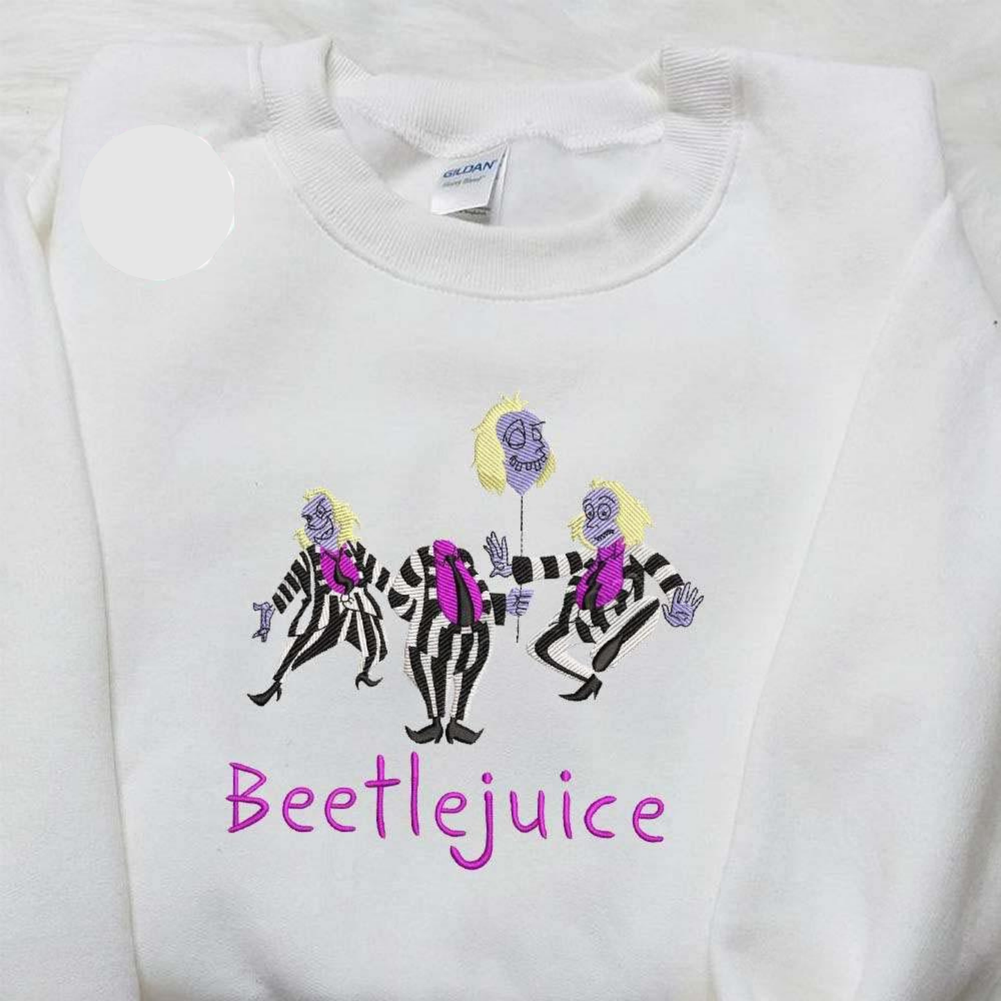 Beetlejuice Balloon Head Halloween Embroidered Shirt