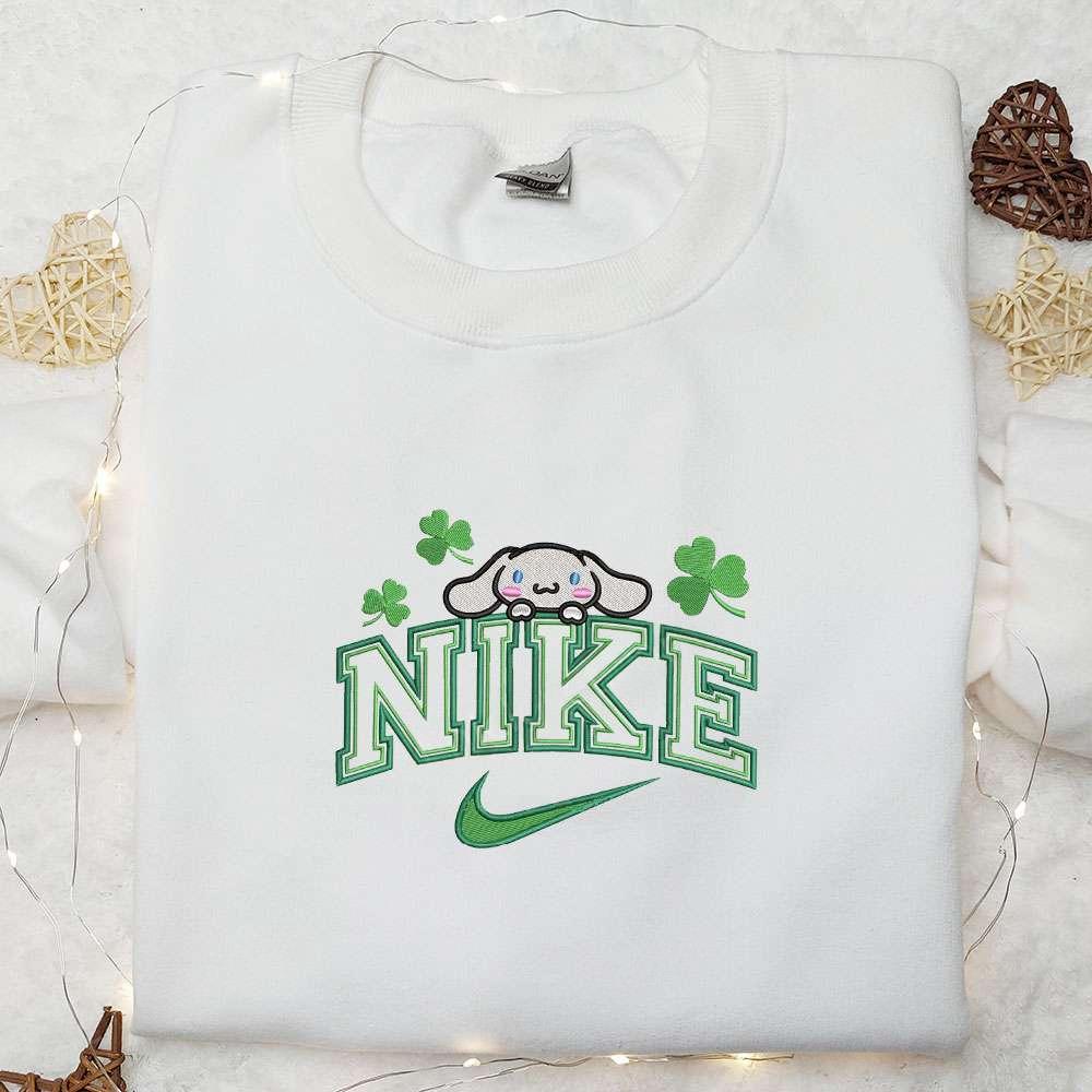 Cinnamoroll Shamrocks x Nike Embroidered Shirt Anime Embroidered Hoodie Best Saint Patricks Day Gift Idea