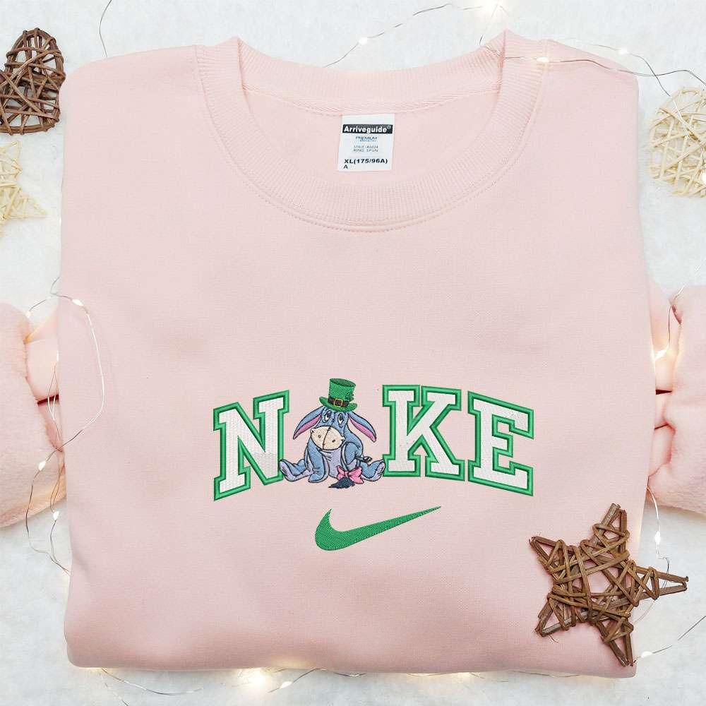 Nike x Patrick Eeyore Embroidered Hoodie Winnie The Pooh Disney Embroidered Hoodie St Patricks Day Embroidered Hoodie