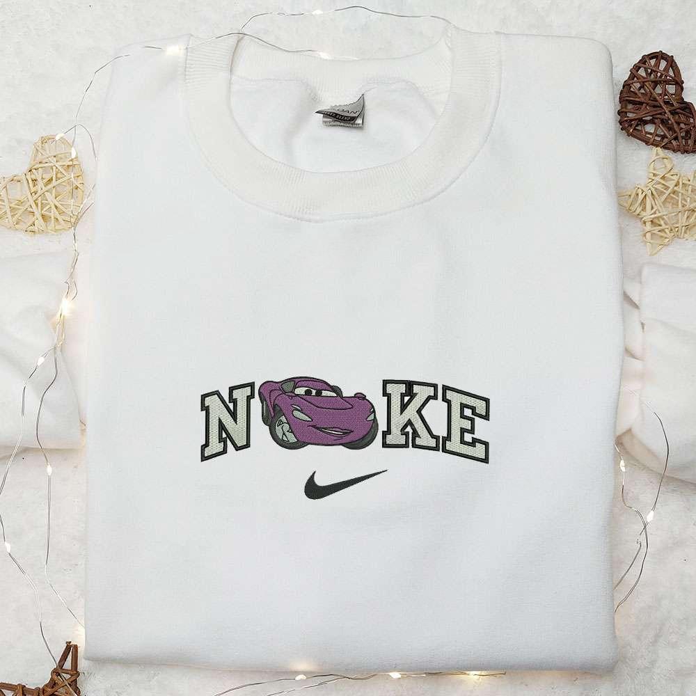 Nike x Holley Shiftwell Pixar Cars Embroidered Sweatshirt Disney Pixar Cars Embroidered Hoodie Custom Nike Embroidered T shirt