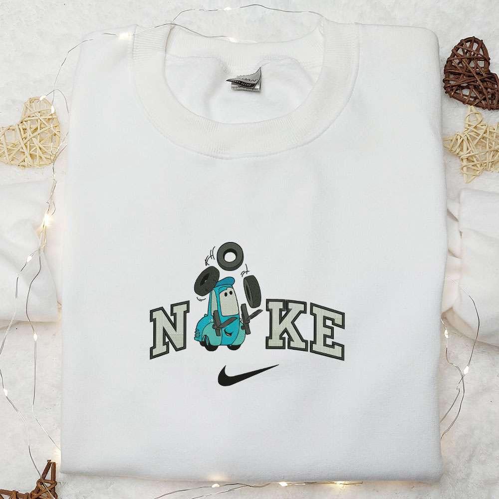 Nike x Guido Cars Embroidered Sweatshirt Pixar Cars Embroidered Hoodie Custom Nike Embroidered T shirt
