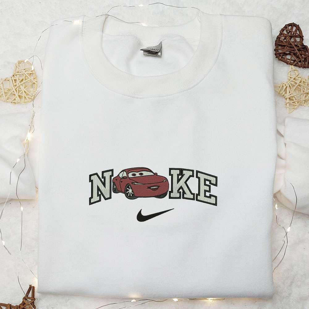 Nike x Natalie Certain Pixar Cars Embroidered Sweatshirt Disney Pixar Cars Embroidered Hoodie Custom Nike Embroidered T shirt