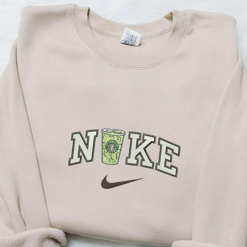 Starbucks Lime x Nike Embroidered Shirt Favorite Food And Drink Embroidered Hoodie Nike Inspired Embroidered Sweatshirt