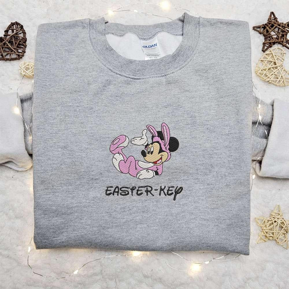Mickey Easter Key Embroidered Shirt Disney Characters Embroidered Hoodie Thanksgivings Day Gift Ideas