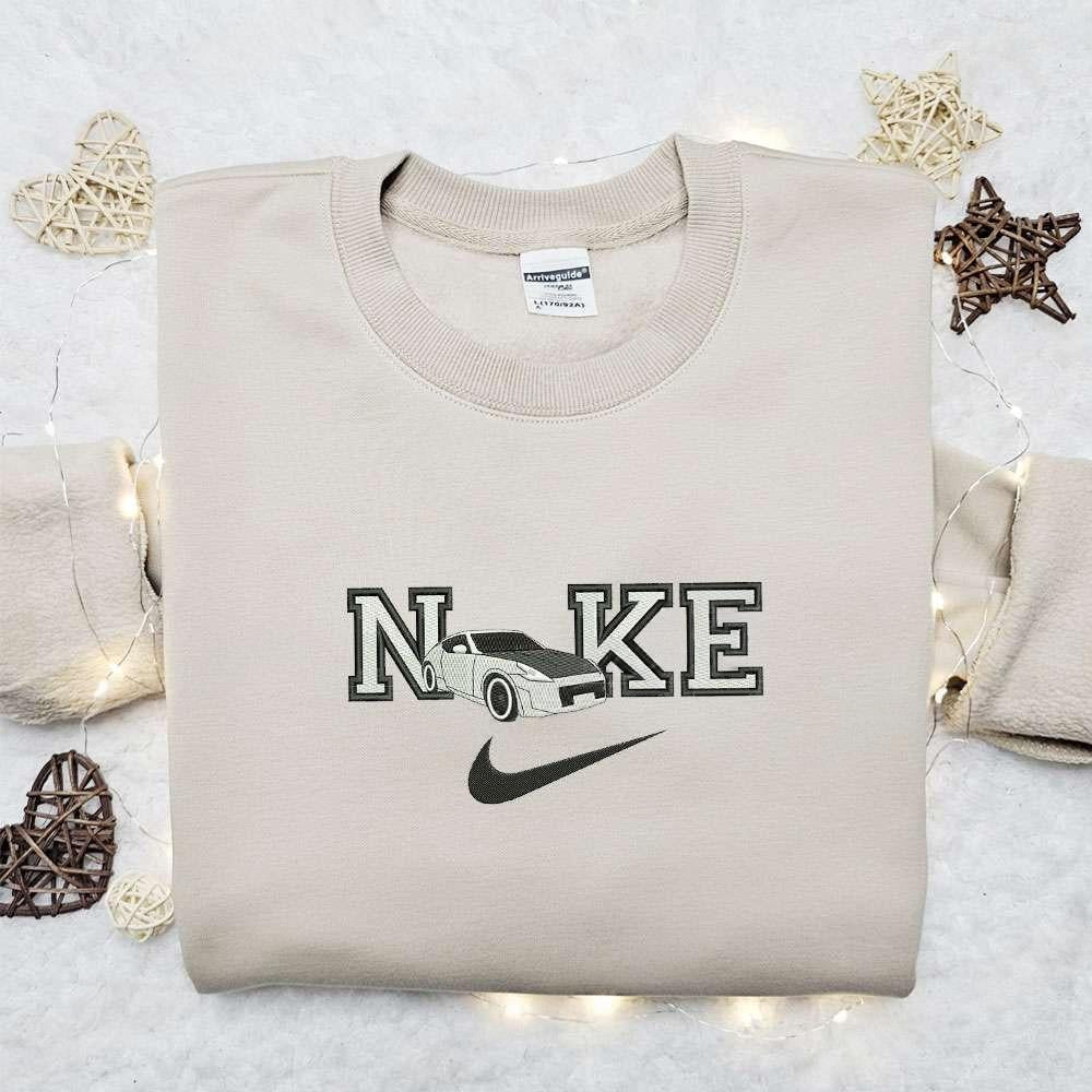 Nissan Car x Nike Embroidered Shirt Transportations Embroidered Hoodie Nike Inspired Gift Idea