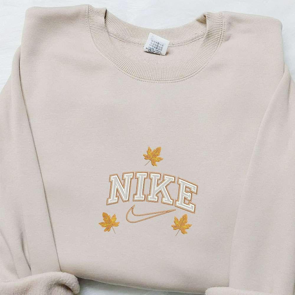 Nike x Autumn Leaves Embroidered Sweatshirt Custom Embroiderd Hoodie Best Gifts for Family