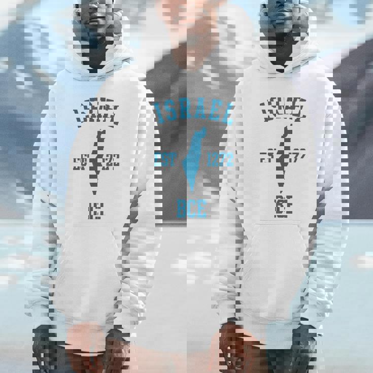 Israel Est 1272 Bce Hebrew Jewish State Passover Israel Map Unisex Hoodie