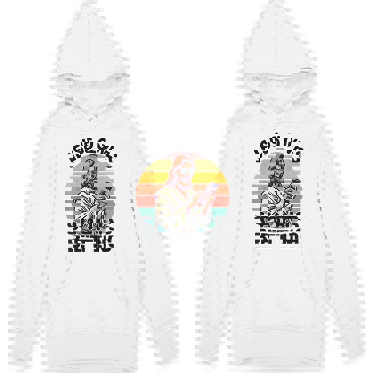 Jesus Loves Sports Betting Parlay Gambling Dfs Over Unisex Hoodie