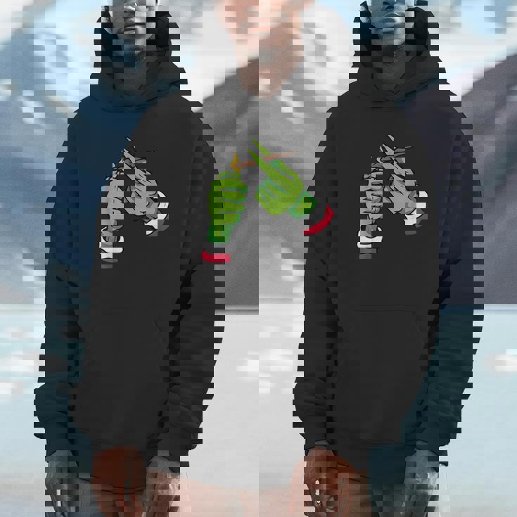 Light Up Some Christmas Spirit Christmas Green Hand Party Unisex Hoodie