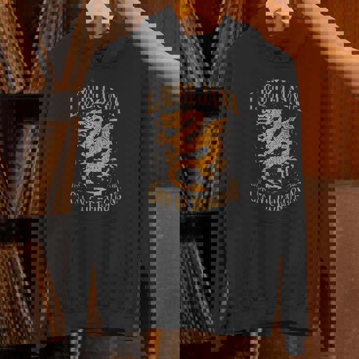 Ljubljana Slovenia Est 1461 City Of Dragons Vintage Grunge Unisex Hoodie