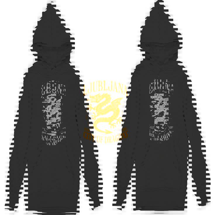 Ljubljana Slovenia Est 1461 City Of Dragons Vintage Grunge Unisex Hoodie