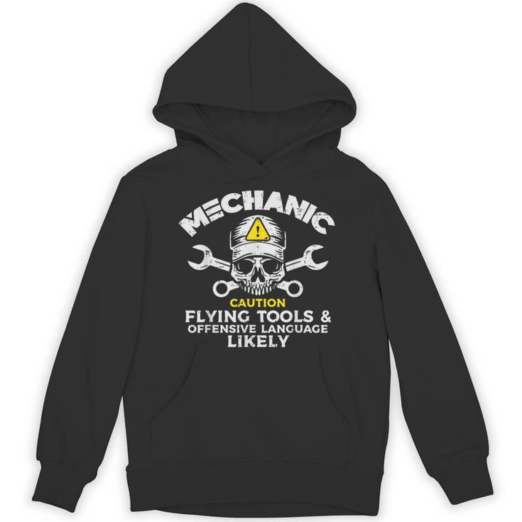 Mechanic Flying Tools Wrench Car Auto Garage Dad Unisex Hoodie