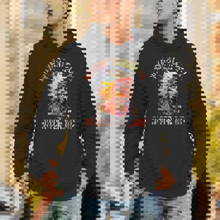 No One- Is Illegal On Stolen Land Support Immigration Unisex Hoodie