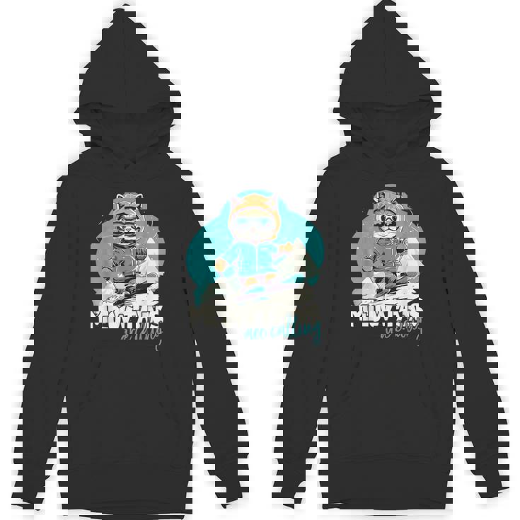 Skiing Cat Winter Sports Adventure Downhill Fun Unisex Hoodie