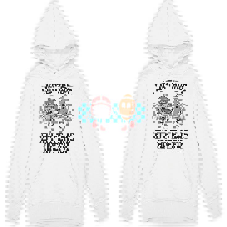 Both Teams Have Fun Cool Football Season Gameday Retro Unisex Hoodie