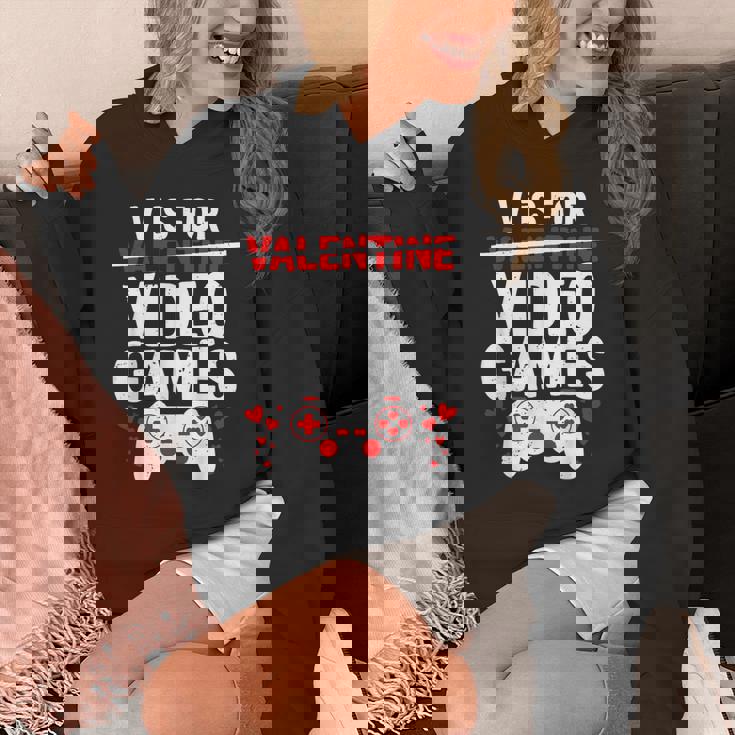 V Is For Video Games Valentine Gamer Valentines Day Boy Unisex Hoodie