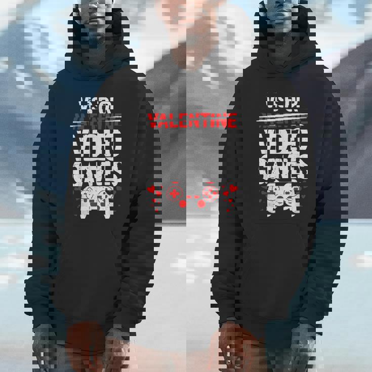 V Is For Video Games Valentine Gamer Valentines Day Boy Unisex Hoodie