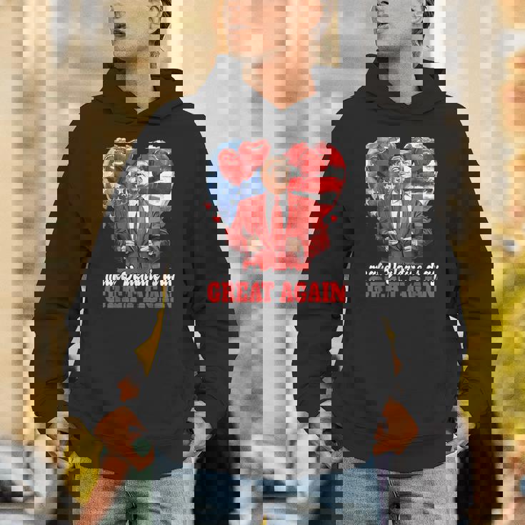 Make Valentine's Day Great Again Trump American Heart Unisex Hoodie