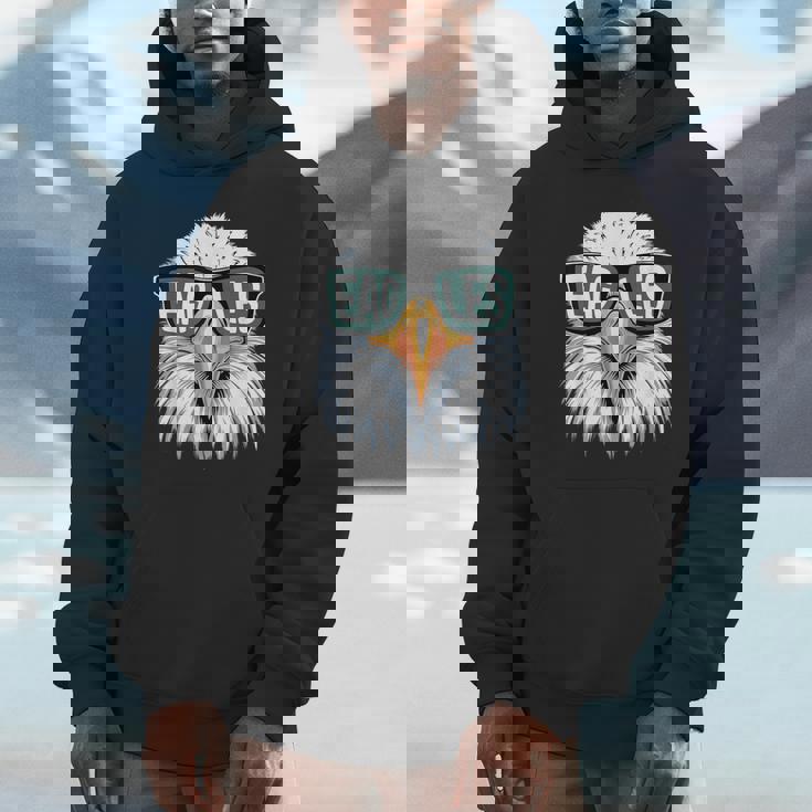 Vintage Eagles With Sunglasses Eagles Flying Bird Cool Face Unisex Hoodie