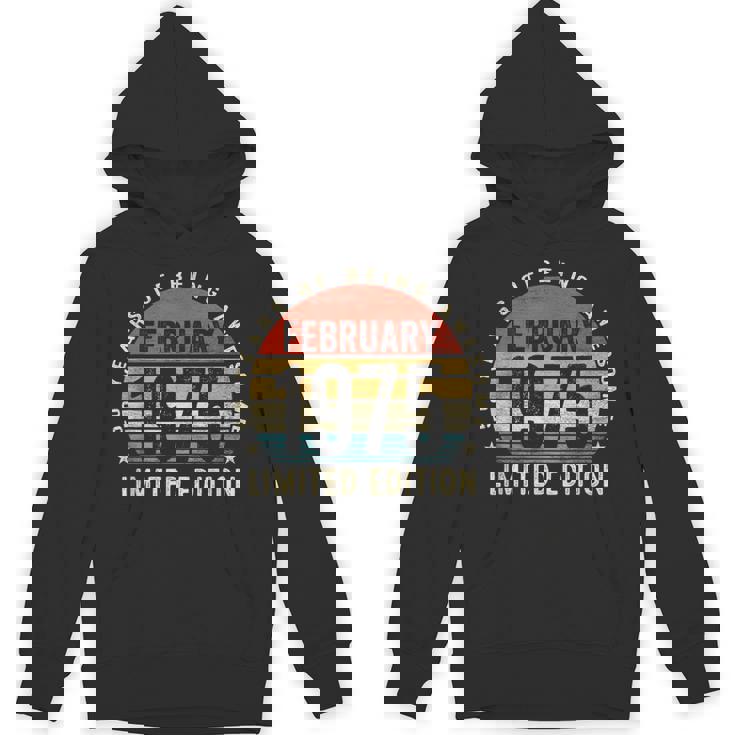 Vintage February 1975 50 Years Old 50Th Birthday Retro Unisex Hoodie