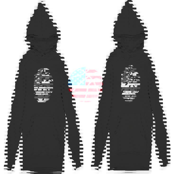 Vintage Usa American Flag Basketball Patriotic 4Th July Unisex Hoodie