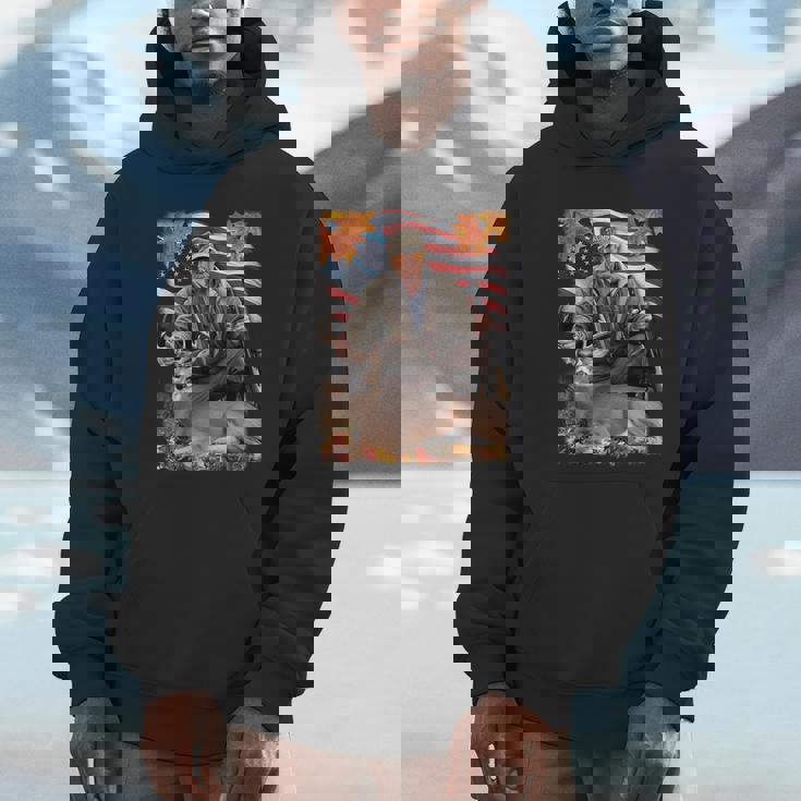 Vintage Usa Flag Trump Hunting Deer Hunting Deer Season Unisex Hoodie
