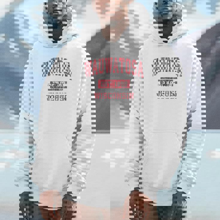 Wauwatosa Wisconsin Wi Vintage Sports Red Unisex Hoodie