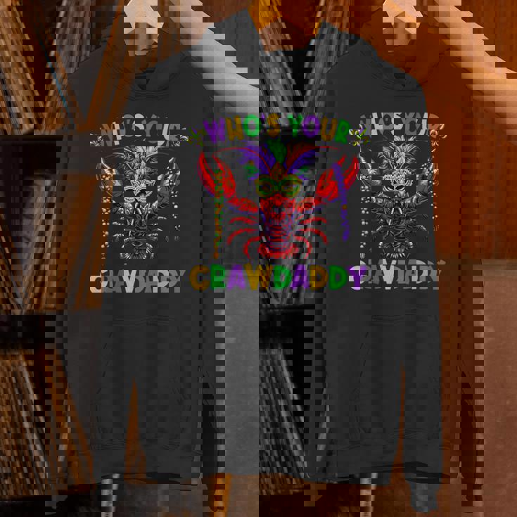 Whos Your Crawdaddy Crawfish Jester Mask Beads Mardi Gras Unisex Hoodie