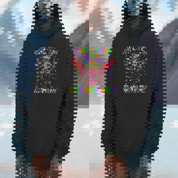 Whos Your Crawdaddy Crawfish Jester Mask Beads Mardi Gras Unisex Hoodie