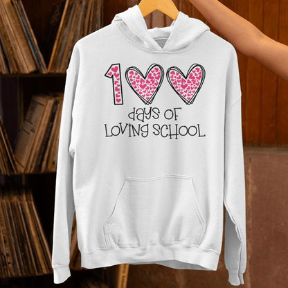 100 Days Of Loving School Heart 100Th Day Of School Students Unisex Hoodie