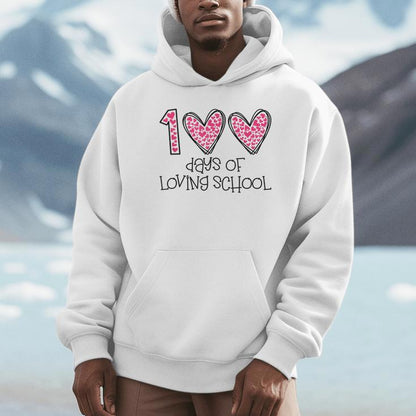 100 Days Of Loving School Heart 100Th Day Of School Students Unisex Hoodie