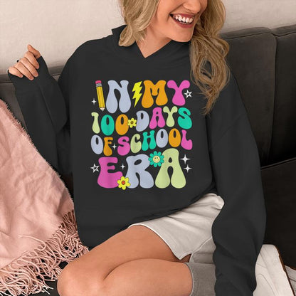 In My 100 Days Of School Era Retro 100Th Day Of School Unisex Hoodie
