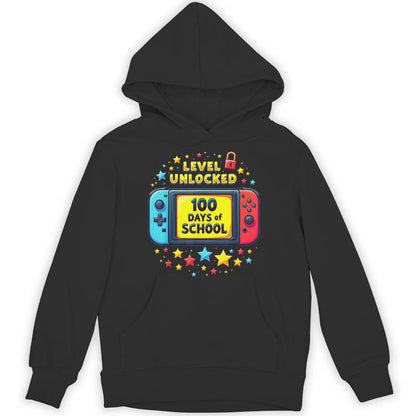 100 Days Of School Level Unlocked Gamer Boys Video Games Unisex Hoodie