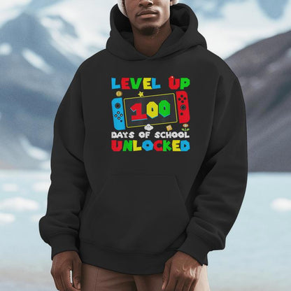100 Days Of School Level Up 100 Days Of School Unlocked Unisex Hoodie
