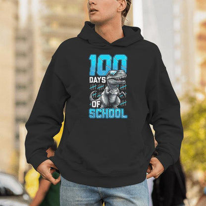 100 Days Of School Trex 100Th Day Of School Dino Dinosaur Unisex Hoodie