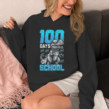 100 Days Of School Trex 100Th Day Of School Dino Dinosaur Unisex Hoodie