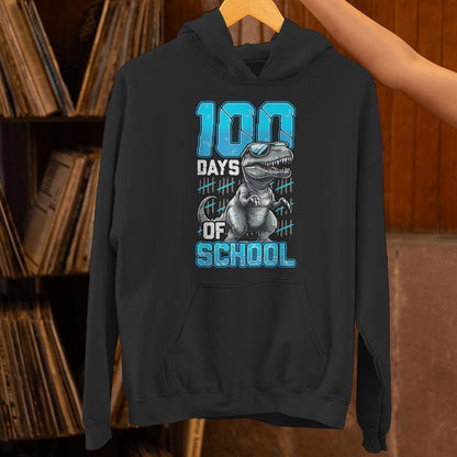 100 Days Of School Trex 100Th Day Of School Dino Dinosaur Unisex Hoodie