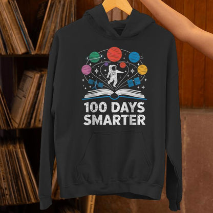 100 Days Smarter Astronaut Space 100Th Day Of School Kid Boy Unisex Hoodie