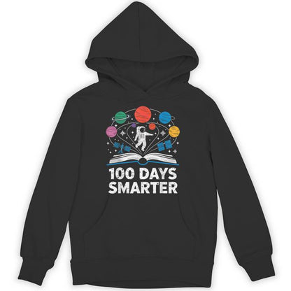 100 Days Smarter Astronaut Space 100Th Day Of School Kid Boy Unisex Hoodie