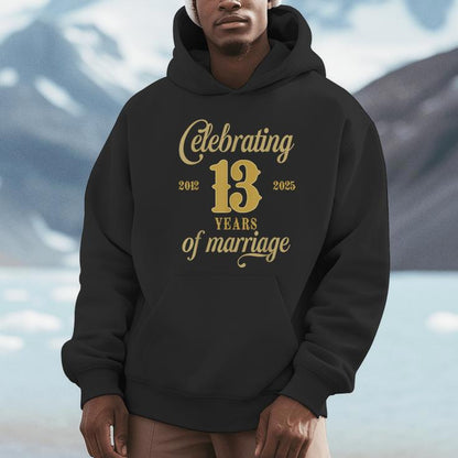 13 Years Of Marriage Est 2012 2025 13Th Wedding Anniversary Unisex Hoodie