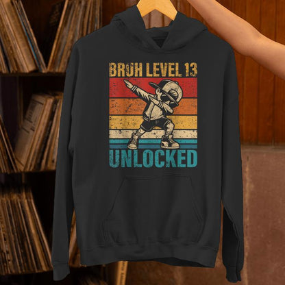 13 Years Old Birthday Dabbing Boy Bruh Level 13 Unlocked Unisex Hoodie