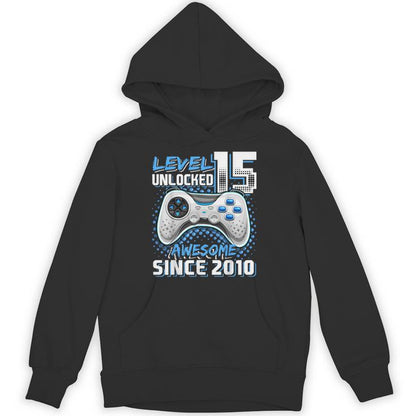15Th Birthday Boy Level 15 Gamer 15 Year Video Game Party Unisex Hoodie