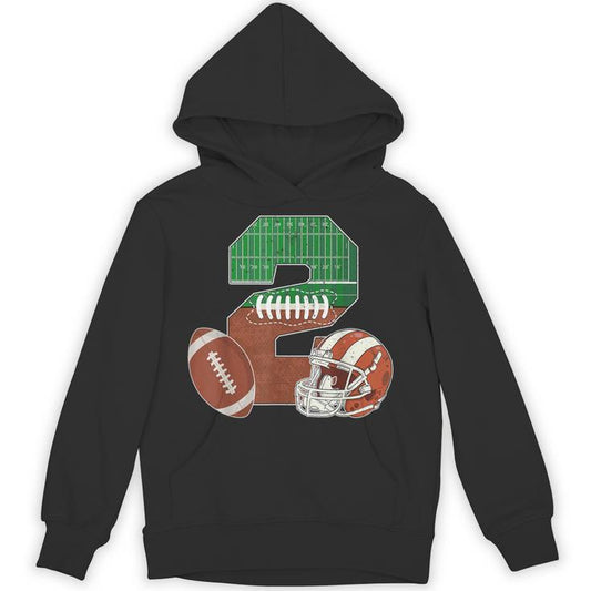 2Nd Birthday Football Theme 2 Year Old Boy Party Unisex Hoodie