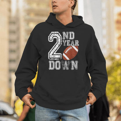 2Nd Year Down Football Lover 2Nd Birthday Boy Football Unisex Hoodie
