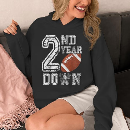 2Nd Year Down Football Lover 2Nd Birthday Boy Football Unisex Hoodie